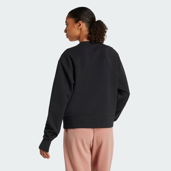 NWT Womens Size S Black Adidas Designed for Training Warm Up Crewneck Sweatshirt - Picture 2 of 7